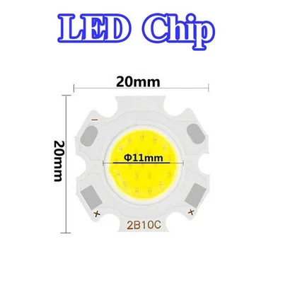 LED Power Chip 3W, 5W, 10W COB rund,länglich, kaltweiß,warmweiss,neutralweiss - Bild 1 von 4