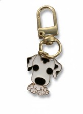 Dalmation Dog Lover Enamel Metal Keychain Charm Gold Clip Gift Animal Print New