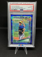 2025 Panini Donruss Optic Blue Cracked Ice Jacob Misiorowski #128 Brewers /15