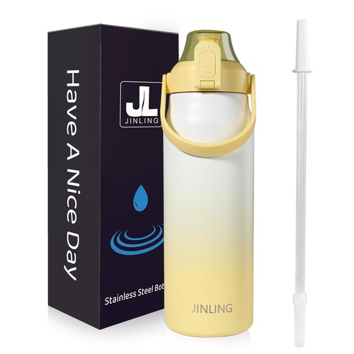 64oz Insulated Water Bottle with Straw,Stainless Steel Flask for Sports and T...