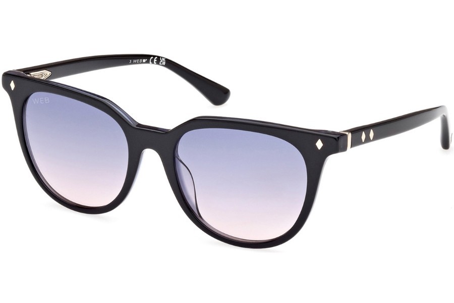 Web WE347 01W Black Round Plastic Sunglasses Frame 53-18-140 27290₽