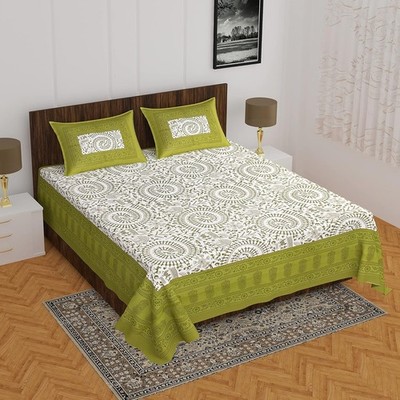 Cotton Rajasthani Jaipuri Cotton bedsheet with 2 Pillow Cover IB 150