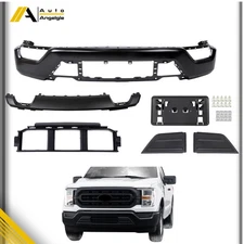 For Ford F150 2021-2023 Black Steel Front Bumper Face Bar 6PCS W/o Sensor Hole