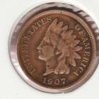 US Rare Old West 1907 Indian Head Penny Coin American Collection Shield Cent USA