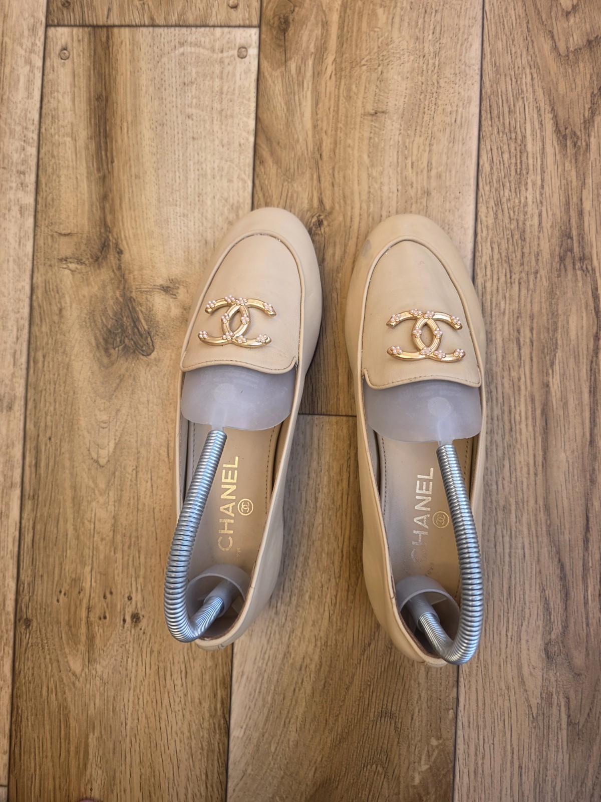 CHANEL INTERLOCKING CC LEATHER BALLET FLATS SIZE 37 EU, 6.5 US, 4 UK  thumbnail 13