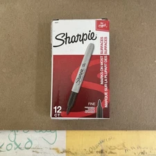 Sharpie Fine Point Permanent Markers, Black - 12 Count Free Shipping