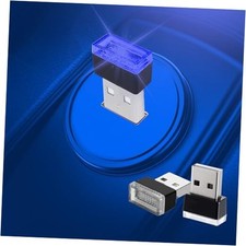 2 Pcs USB LED Car Interior Atmosphere Lamp, Night Light LED Decoration Blue