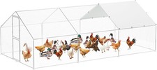 9.8x19.7X 6.6 ft Large Metal Chicken Coop Pen W/ Waterproof and Anti-UV Cover