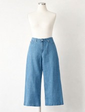Vintage Lauren Jeans Co Ralph Lauren Linen Wide 9" Leg Crop Pants Size 8 Y2K