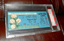 1959 Football Cotton Bowl AIR FORCE  & TEXAS CHRISTIAN Full Ticket PSA 6 EX MINT