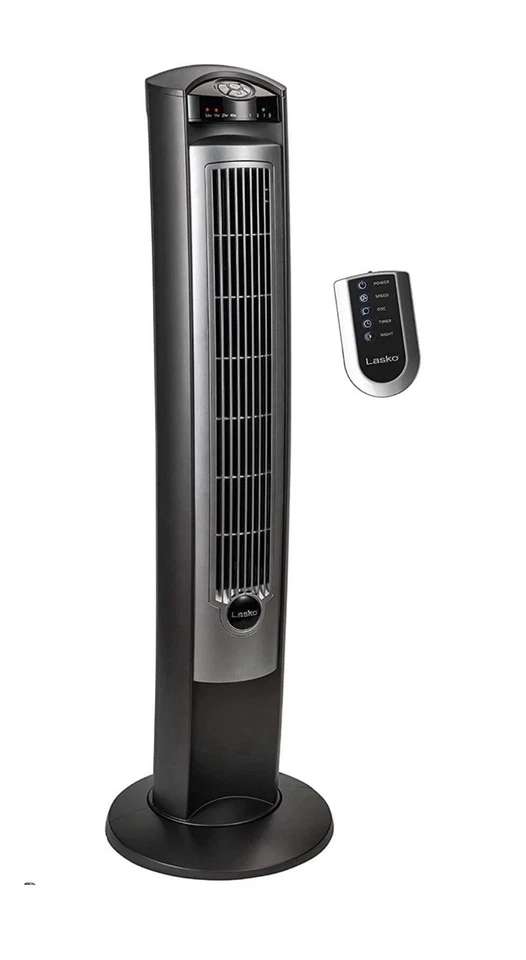 Ventilador Torre Curva Viento Lasko 2551 con Control Remoto e Ionizador de Aire Fresco Plateado Foto 4 de 4