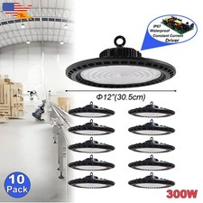 10 Pack AC85-277V Power Adjustable High Bay Led Shop Lights 300W 30000Lm 6500K