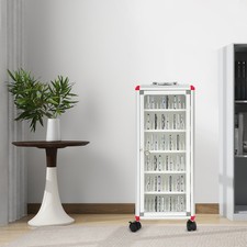 Portable Phone Storage Cabinet W/Wheels  Free Standing 72 Slots Phone Locker