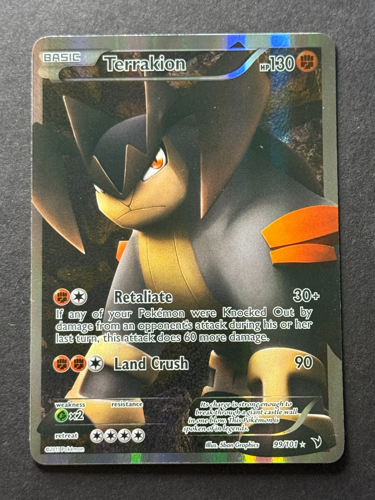 Terrakion | B&W--Noble Victories | Holo | 99/101 | 2011 | Near Mint (NM)