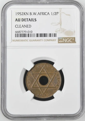 British West Africa 1/2 Penny 1952KN NGC AU Details