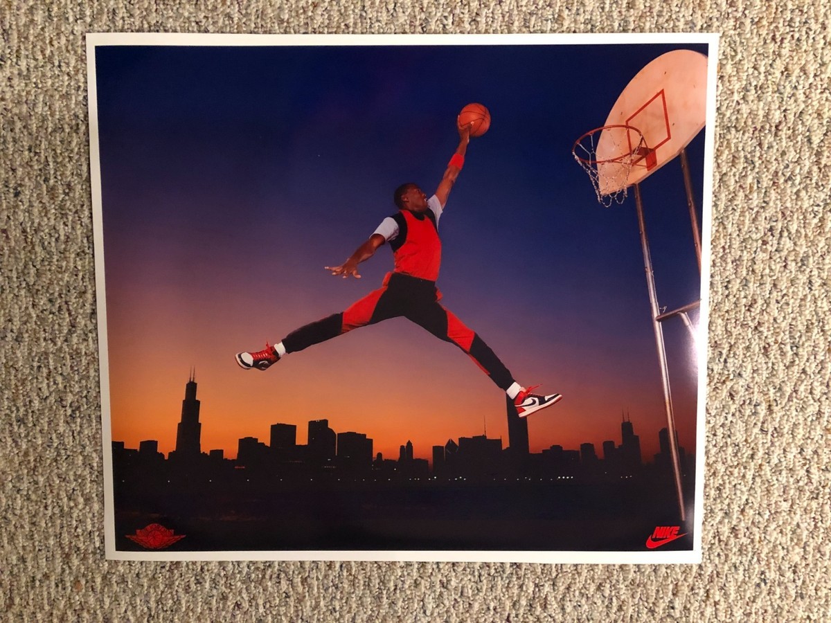 1985 Nike Air Jordan OG Jumpman Poster Reproduction Thick Glossy