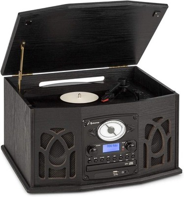 Auna NR-620 Retro Plattenspieler CD Cassette Tape, FM/DAB Radio USB MP3 UVP 220£