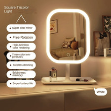 1pc Led Makeup Mirror 3 Color Light Touch Control Desktop Vanity - New