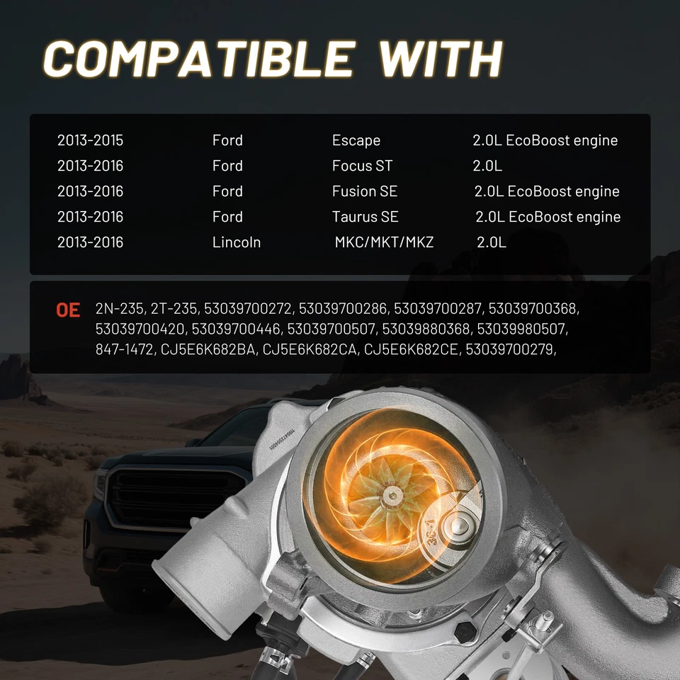 Turbo Turbocharger For Lincoln MKC MKT MKZ 2.0L 2013 2014 2015 2016 53039700272 Foto 4 de 4