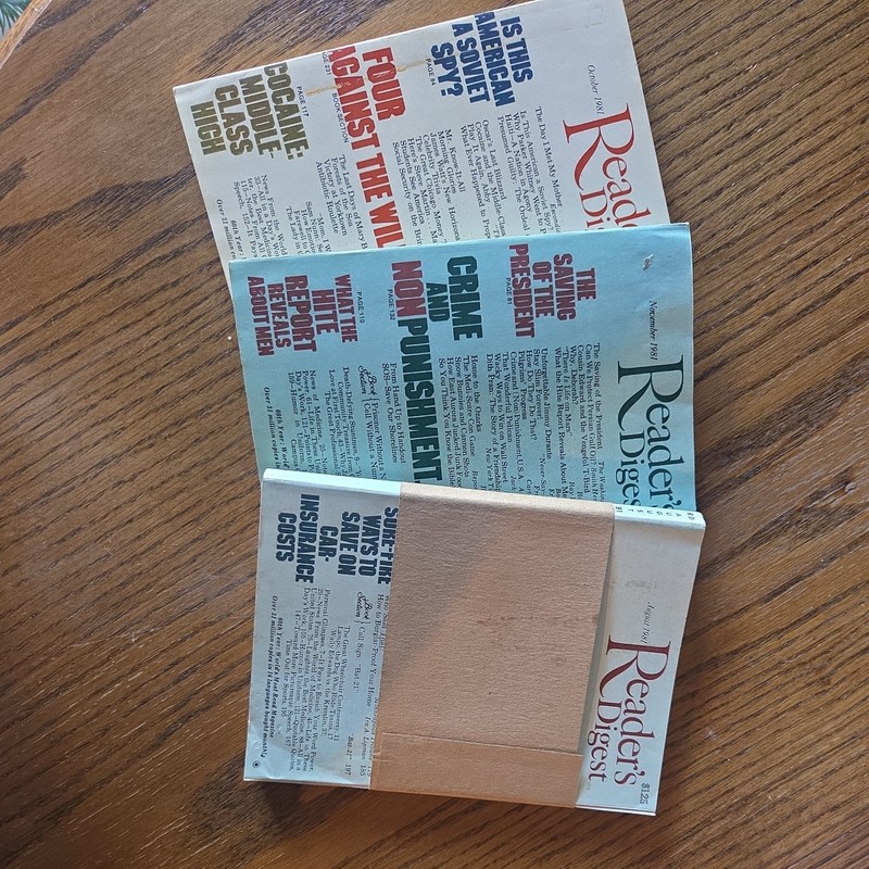 Lot of 3 Vintage Reader's Digest Magazines August, October,  November 1981