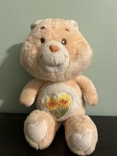 1983 Care Bears Friend Bear 13" Peach Plush Sunflowers Kenner Vintage