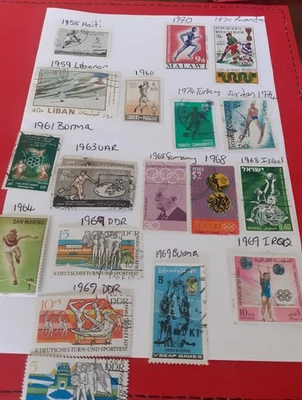 Sports Stamps 50's 60's 70's football Worldwide Israel Burma Iraq Olympics Etc - Image 1 of 4