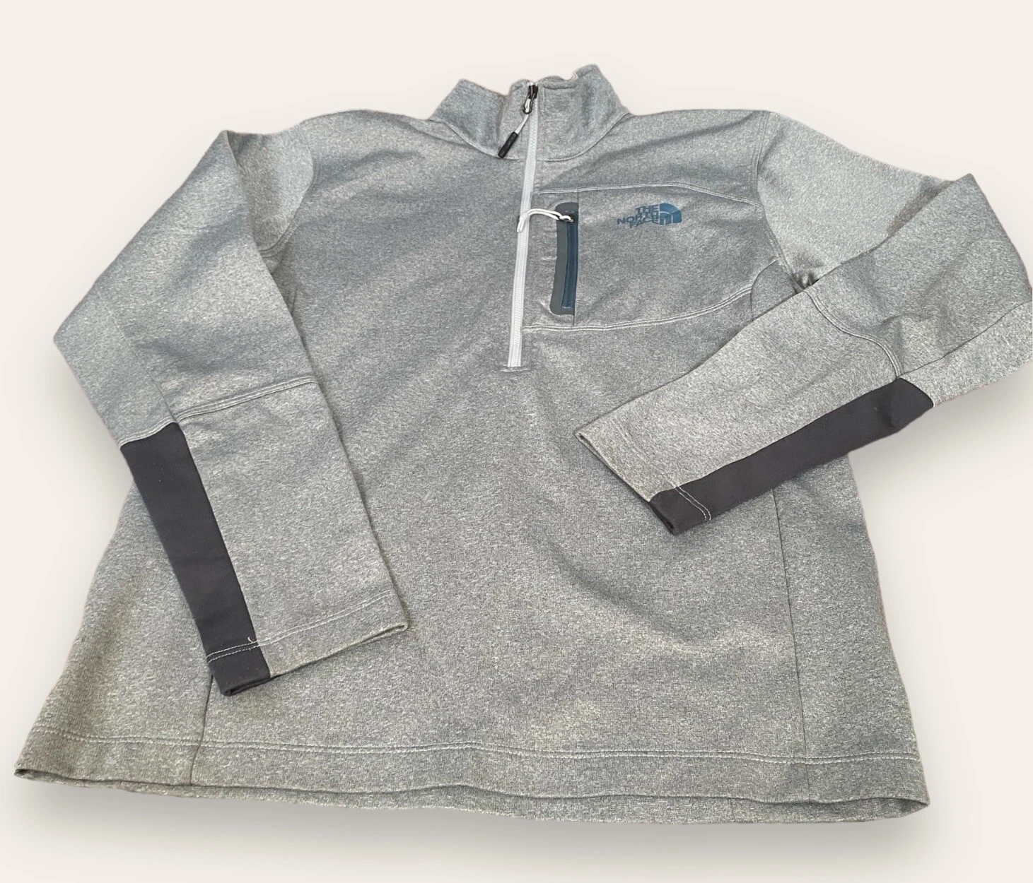 The North Face Jacket Men Small Grey Canyonlands 1/4 Zip Pullover Fleece Sweater