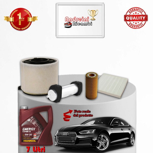 Wartungskit 4 Filter Und ÖL FüR Audi A5 II 3.0 D 160KW 218PS Ab 2016-image