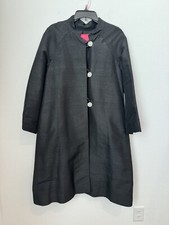 Women's Long Black Dress Coat Fancy Sparkley Buttons Lined No Size/Brand Tag