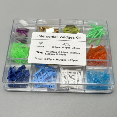 185Pcs Dental Interdental Wedges Kit Adaptive/Tulwar/Diamond/Matrix Blade Wedges