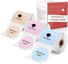 50x50mm Round Self-Adhesive Thermal Label Sticker Paper for Phomemo M110/M200