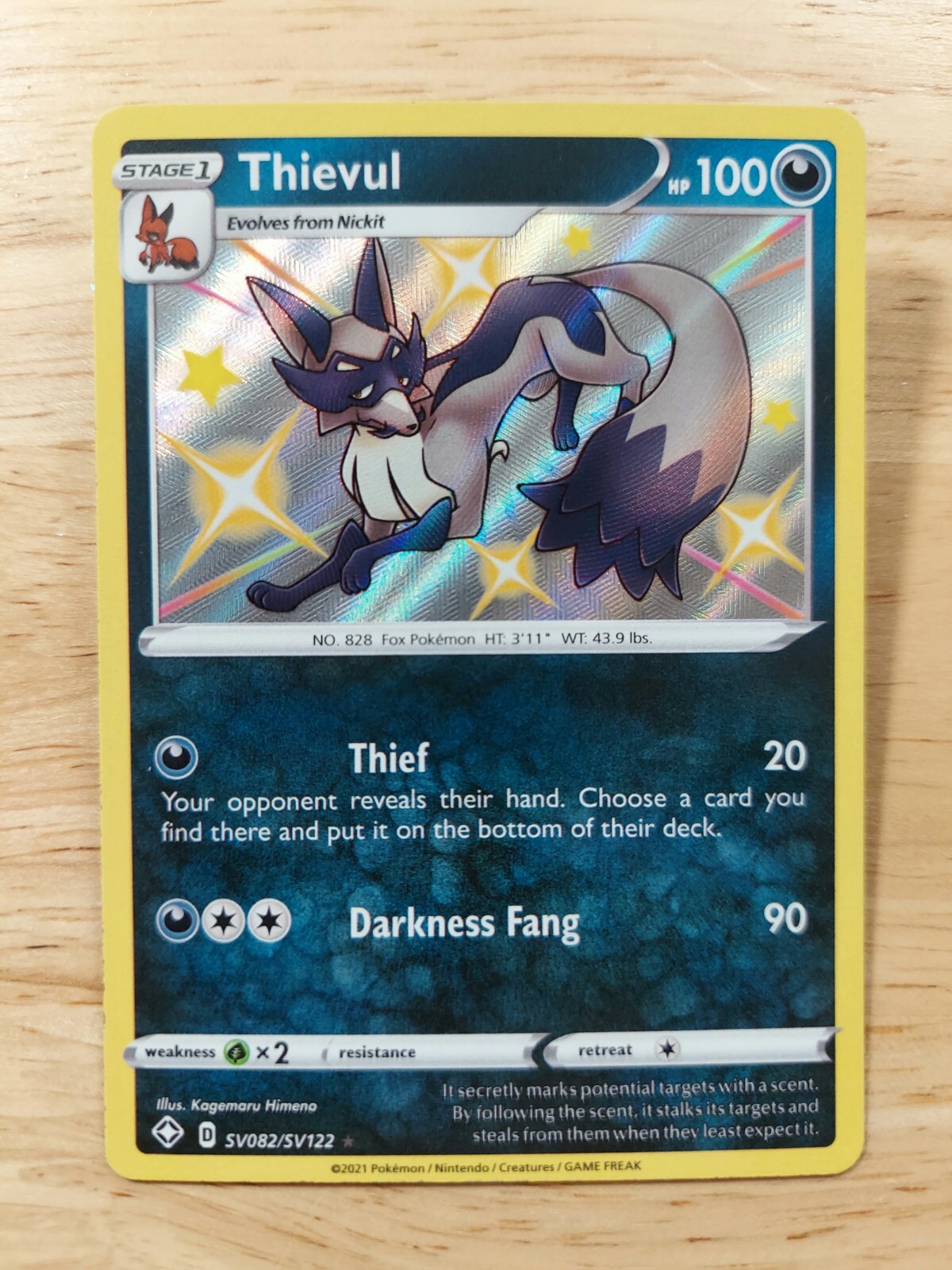 Thievul SV082/SV122 Shining Fates NM Holofoil Rare Pokemon Card
