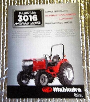 Factory  Dealership Specs Brochure Mahindra 2012 Tractor 3016 4WD Shuttle/HST