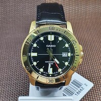 Casio MTP-VD01GL-1E Analog Quarz Schwarzes Zifferblatt Schwarzes Leder Herren...