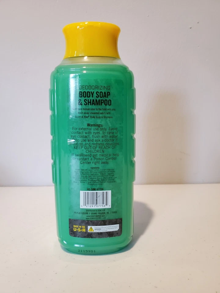 Scent-A-Way MAX Odor Control Deodorizing Body Soap &Shampoo 24 FL OZ-Made in USA - Image 2 of 2