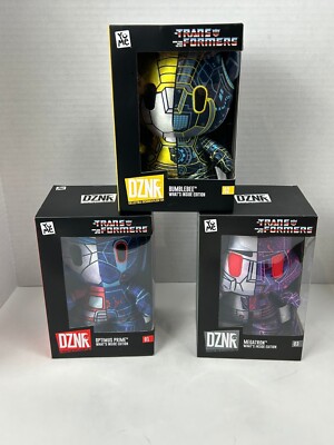 Hasbro DZNR Transformers Set Of 3 Plush Megatron, Bumblebee & Optimus Prime NEW