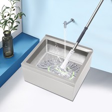 Commercial Rectangular Mop Sink Stainless Steel Floor Mop Sink Wall-mounted