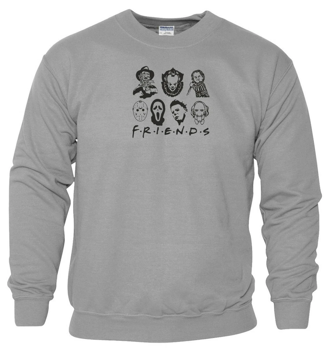 Halloween Sweatshirt Friends Freddy Scream Saw Pennywise Chucky Men Jumper  Top | eBay