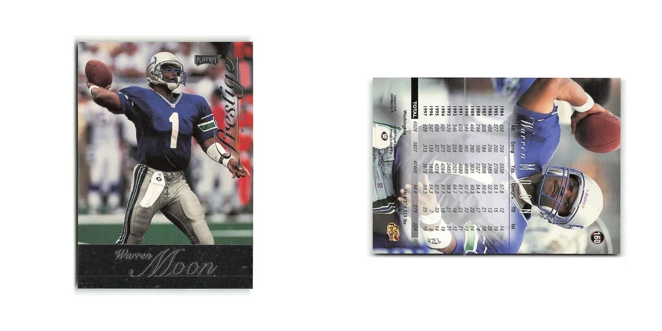 Warren Moon 1998 Playoff Prestige #160 Seattle Seahawks Football Card NM - Image 3 of 3