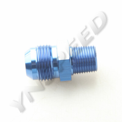 US SHIP 10AN AN-10 Male To 1/2'' NPT Straight Fuel Hose Fitting Aluminum Blue