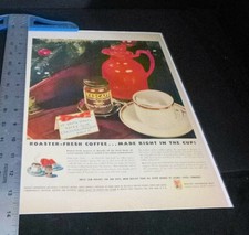 1940 color magazine ad Nescafe instant coffee Christmas gift for Santa Claus