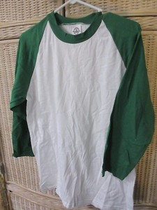green and white baseball tee