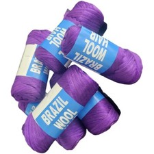 6 rolls Brazilian wool hair yarn, good quality, purple colour, 70 grams each 