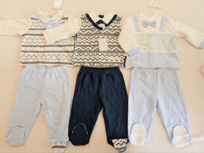 1-3M Neu Footed Baby Suit Set Top+Hose Washable Baumwolle Cotton