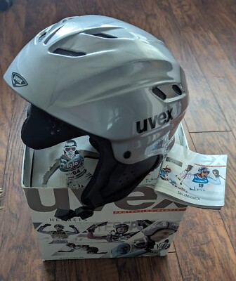 NEW Uvex X Ride Junior Kids IAS Helmet Silver Skiing Snowboarding