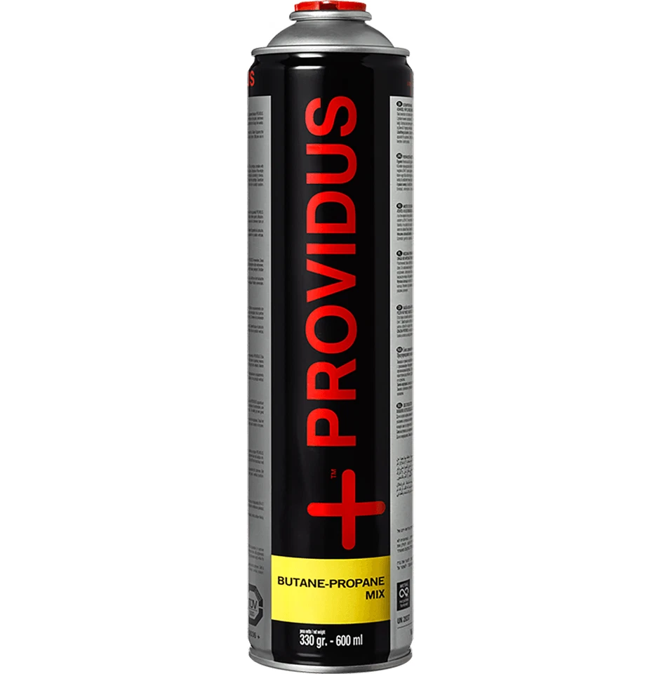 PROVIDUS BOMBOLA GAS CARTUCCIA BUTANO/PROPANO 330 GR VALVOLA 7/16 TURBO SET 30 CANNELLO