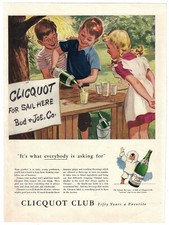 Clicquot Club Ginger Ale Print Ad Vintage Advertisement Soda Advertising 1942