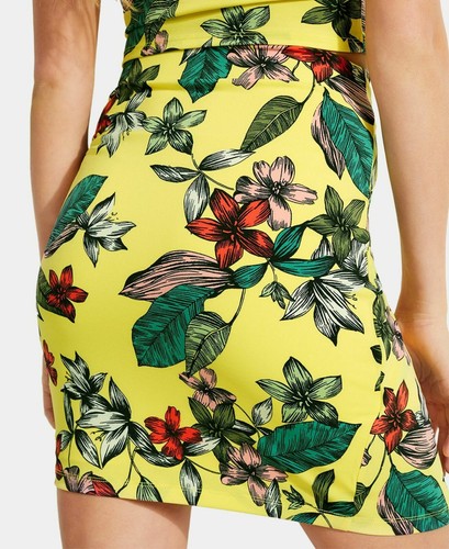 Guess Damen Mairin Wickelrock Cheeky Jungle Gelb Medium Neu Mit Etikett - Bild 2 von 8