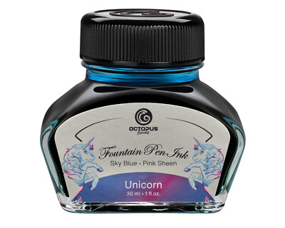 Octopus Fluids Unicorn - Sheen Füllhaltertinte, Sheen Ink, Blau, 30 ml