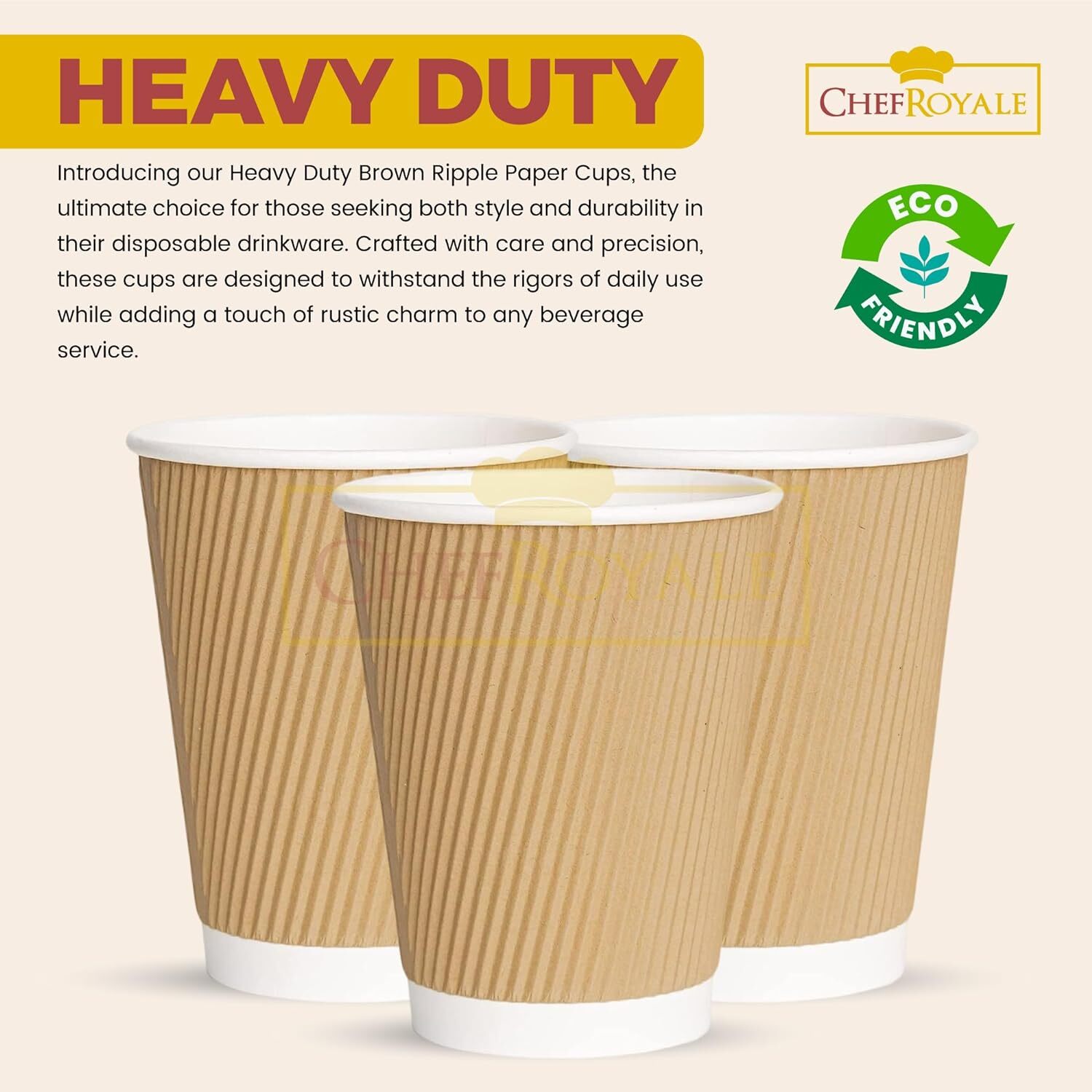 Disposable Kraft Ripple Cups Brown / Black Triple Wall Paper Coffee ...